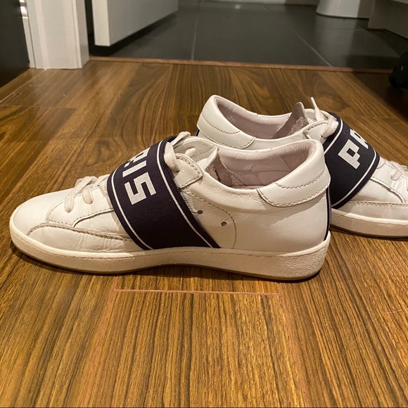 White Sneaker with Wide Navy Band - Picture 5 of 11
